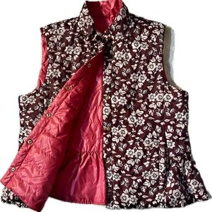 Kate Spade So Foxy Reversible Quilted Snap Front Vest Floral NWT Women's Size S